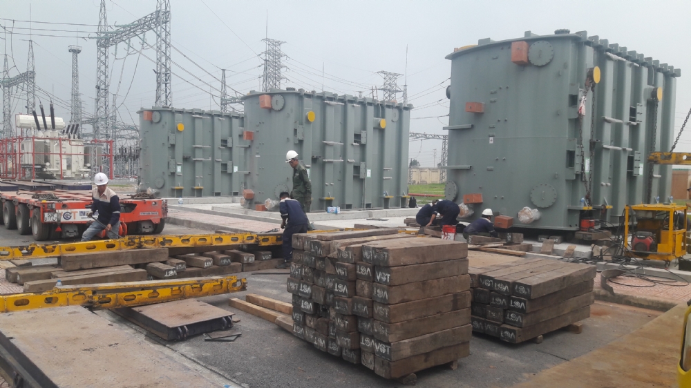 Combination transport and installation of 3 main transformers form Hai Phong to Dong Anh, Ha Noi.