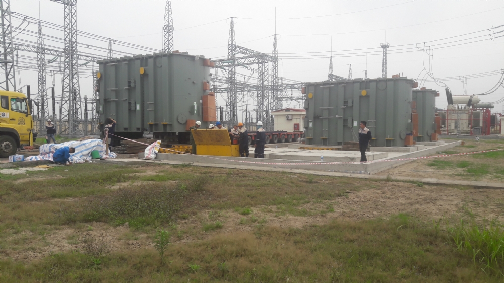 Combination transport and installation of 3 main transformers form Hai Phong to Dong Anh, Ha Noi.