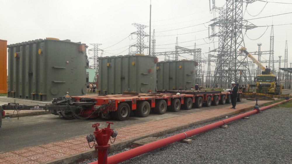 Combination transport and installation of 3 main transformers form Hai Phong to Dong Anh, Ha Noi.