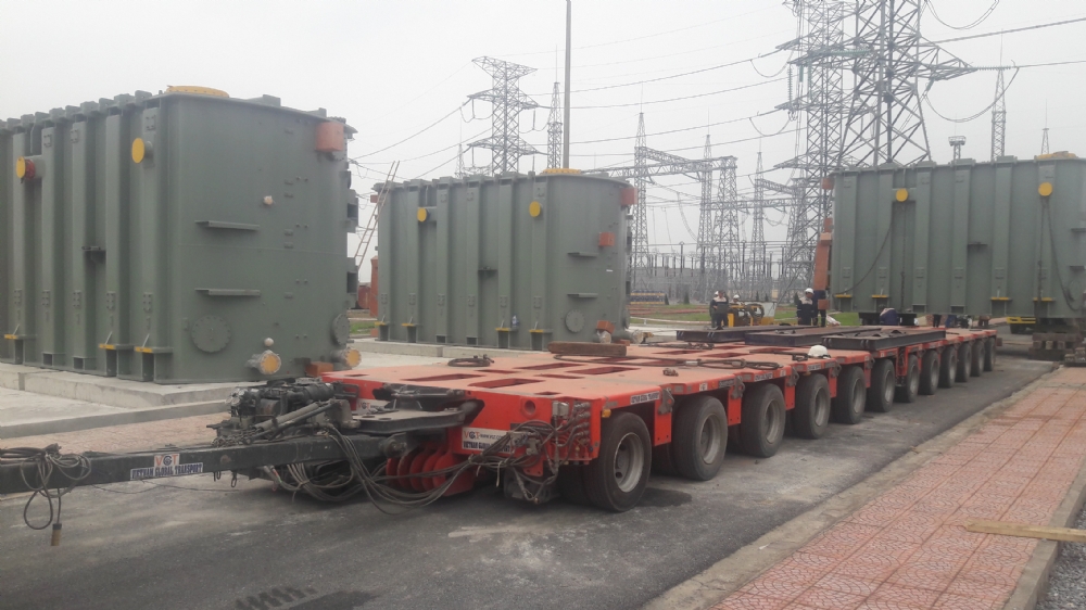 Combination transport and installation of 3 main transformers form Hai Phong to Dong Anh, Ha Noi.