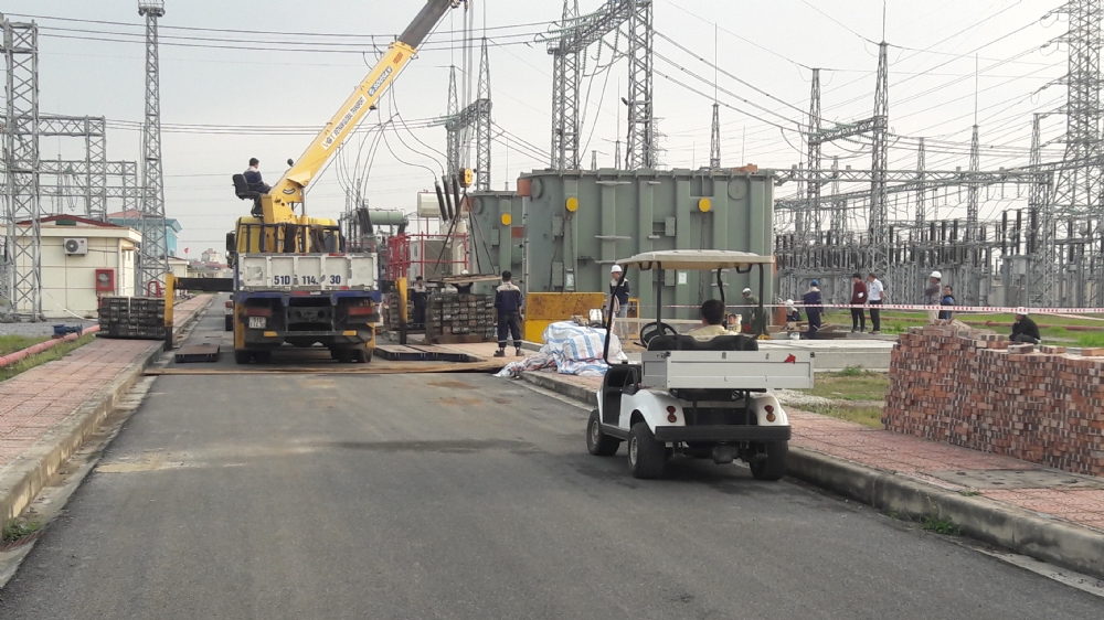 Combination transport and installation of 3 main transformers form Hai Phong to Dong Anh, Ha Noi.