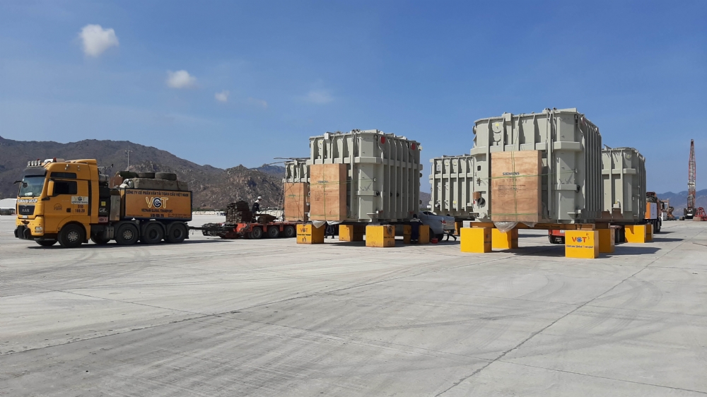 Receipt, transport and installation of 6 main transformers for Thuan Nam Solar Power Plant and Thuan Nam 500kV sub-station, Ninh Thuan Province.