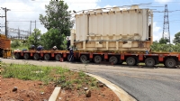 Transport main transformer from Plieku to Bao Loc and placing onto foundation.
