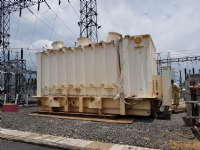 Transport main transformer from Plieku to Bao Loc and placing onto foundation.