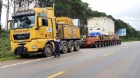 Transport main transformer from Plieku to Bao Loc and placing onto foundation.